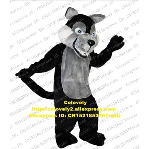 Black Wolf Mascot Costume Adult Cartoon Character Outfit Suit Corporate Communications Club Activities zz8170