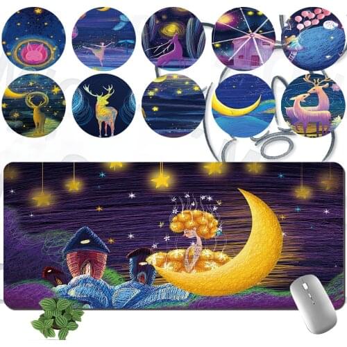 Mouse-Pad PU Leather Painting Pattern Anti-slip Game Mouse Mat Computer Keyboard Mousepad Office Desk Accessories 30x60CM