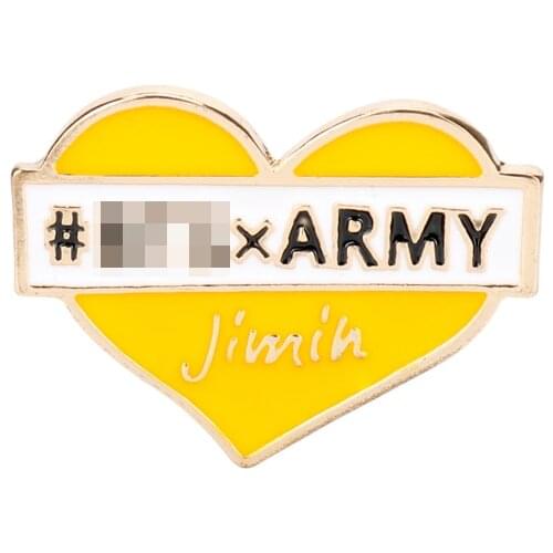 Fashion Enamel Pin Brooch Trinket Cute Heart Lapel Pins 7Colors Jimin J-hope Suga Safe-Pin Shape Brooches Gifts for Friends