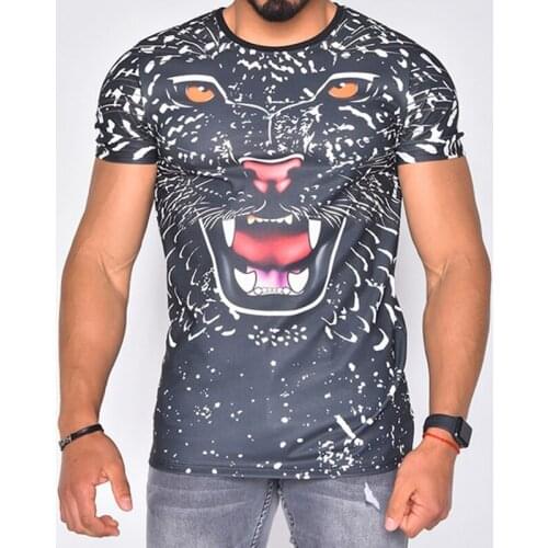 2021 OversizeT Shirt For Men Top Leopard Head Print Short Sleeve Summer Fashion New Product Cool Loose Short-sleeved Men T-shirt