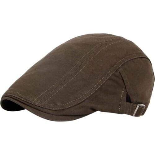 Men Vintage Baker Peaked Hat Linen Cotton Retro Outdoors Golf Beret Flat Cap