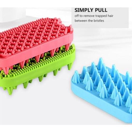 Soft Silicone Pet Hair Remover Hollow Cleaner Brush Massage Comb for Pet Dog Cat