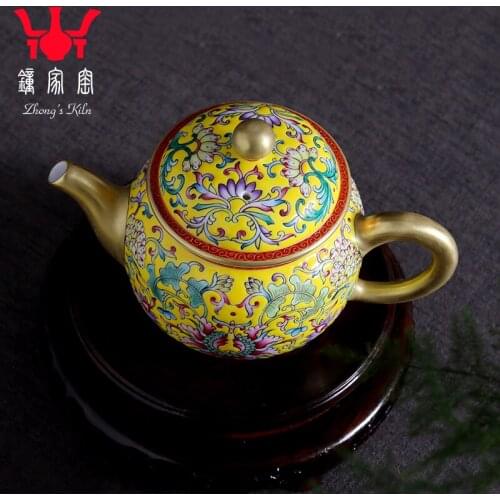 Zhongjiayao teapot Jingdezhen hand painted enamel high end ceramic single pot teapot Kung Fu Teapot Tea Set