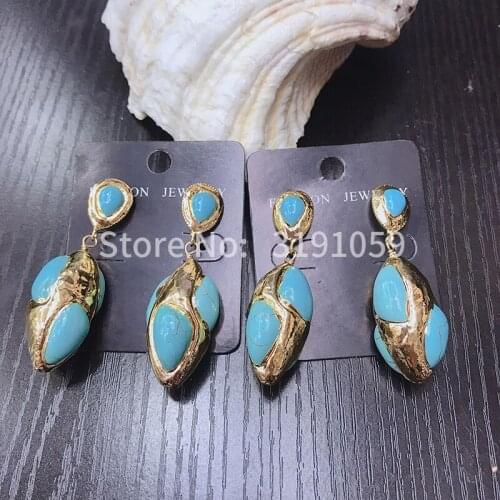 New fashion simple personality earrings natural pine earrings crack long style cold wind pendant earrings women