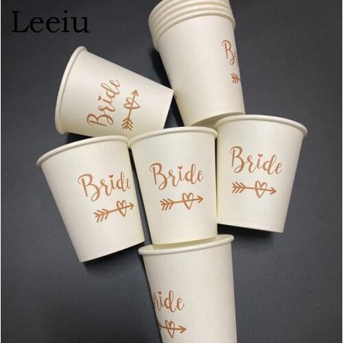 Leeiu 30pcs Bride Tribe Cup Wedding Engagement Decoration Party Disposable Tableware To Be Bride Hen Bachelorette Bridal Shower