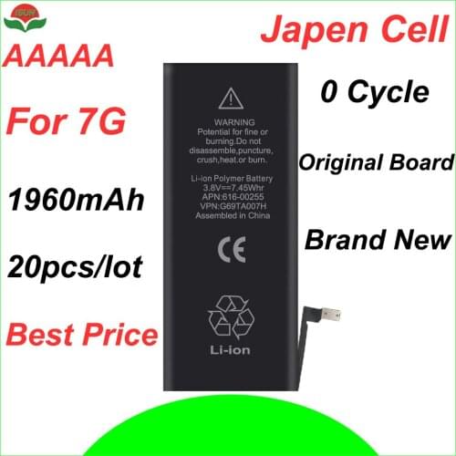 ISUN original 20pcs/lot cell phone battery for iPhone 7G 1960mAh replacement battery repair