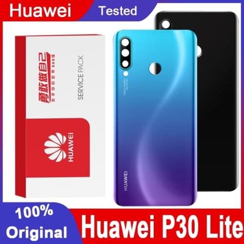 Original Back Housing Replacement for Huawei P30 Lite Back Cover Battery Glass Huawei Nova 4e with Camera Lens adhesive Sticker