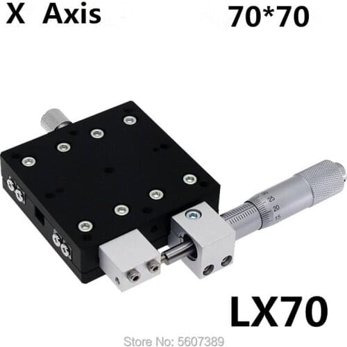 X Axis 70x70mm Trimming Platform Manual Linear Stages Bearing Tuning Sliding Table X70-L X70-C X70-R Cross Rail