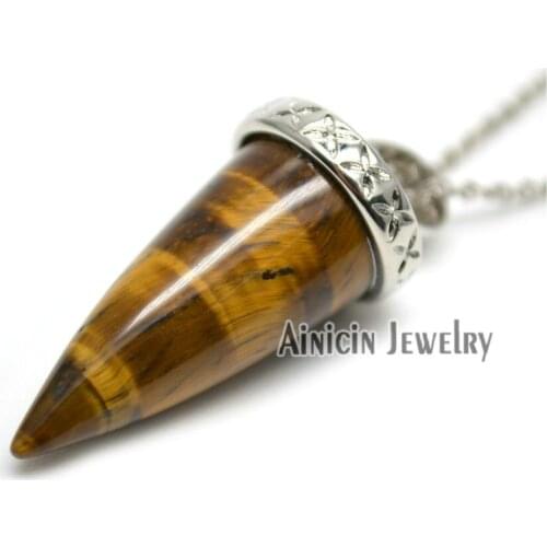 5pc High Quality Tiger Eyes Buller Shape Fashion Women Jewelry Pendant Necklace