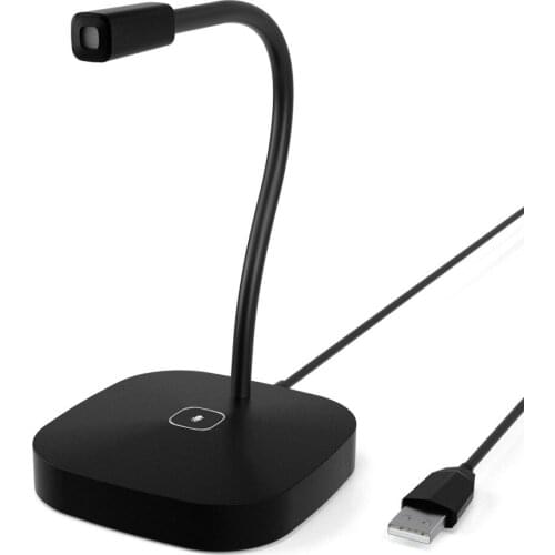 PC Microphone USB Microphone Anchor Meeting Condenser Microphone LED Base 360 Sound Collection Touch Switch PC