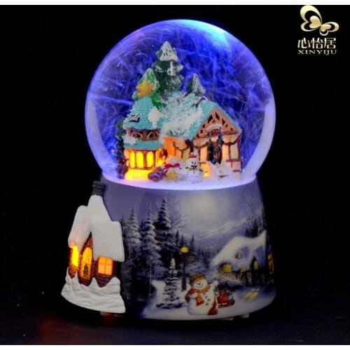 Floating snow crystal ball music box music box creative birthday gift to send his girlfriend girls male childrens Christmas gif