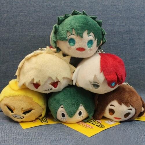 9cm Cartoon Anime My Hero Academia Plush Doll Toy Pendant Keychain Soft Stuffed Dolls for Bag Backpack Ornament Keyring Kid Gift