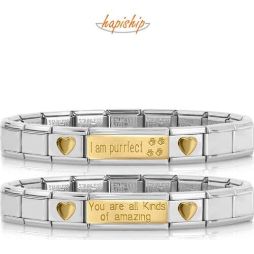 Hapiship 2021 New Fashion Bracelet "I am Purrfect"You are all kinds of Amazing" Birthday Gift Bangle For Best Friend DJ229