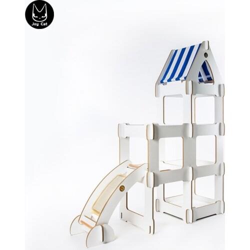 Pet cat climbing frame, wooden cat litter, sisal cat scratch board, solid wood cat toy