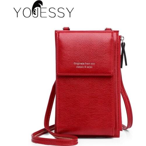 YOJESSY Bag Women Cell Phone Pocket Soft Leather Ladies Mini Crossbody Bags Small Girl Purse Female Shoulder Messenger Bag