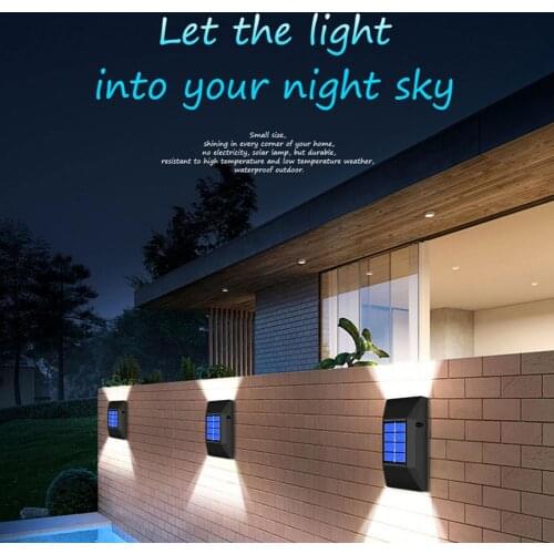 2PCS Outdoor LED Solar Light Waterproof Lighting Solar Powered Lamps Wall Lamps For Garden Decoration LED Street Lighting