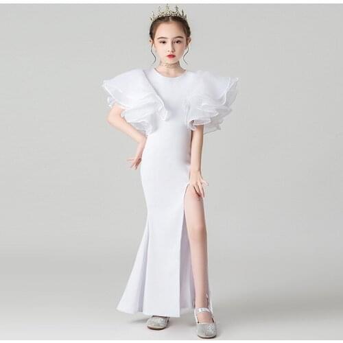 Evening Wedding Dress for Girls Kids Elegant Gowns Teen Birthday Party Dresses Children Mermaid Graduation Performance Vestidos