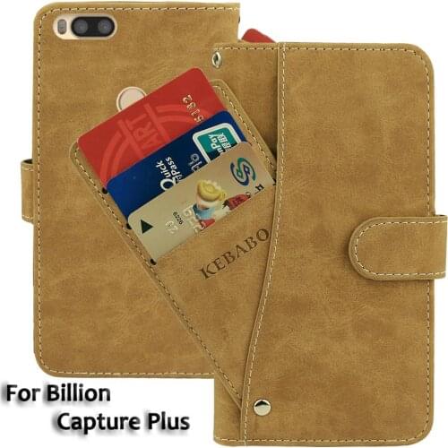 Vintage Leather Wallet Billion Capture Plus Case 5.5" Flip Luxury Card Slots Cover Magnet Stand Phone Protective Bags