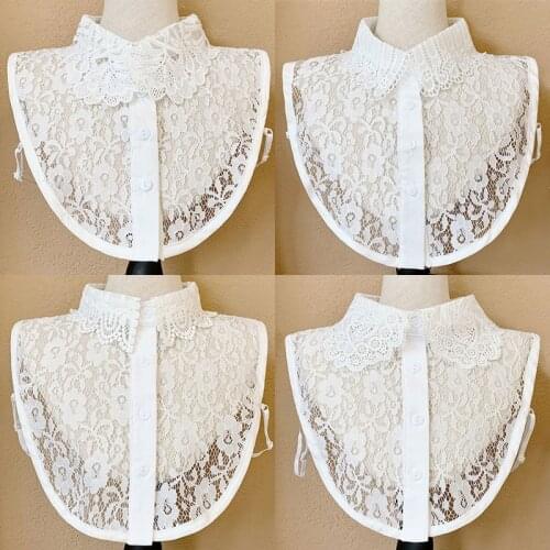 Lace Shirt Fake Collars for Women Autumn Doll False Collar Decorative Shirt Stand Lapel Detachable Collar Blouse Fuax Collar