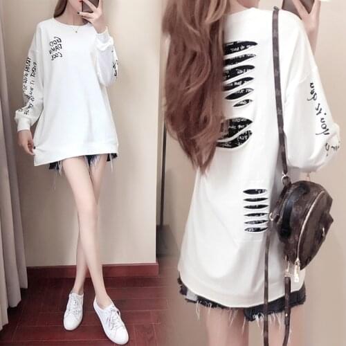 2019 autumn bottoming shirt printed shirt wind long sleeve womens clothing hoodie streetwear