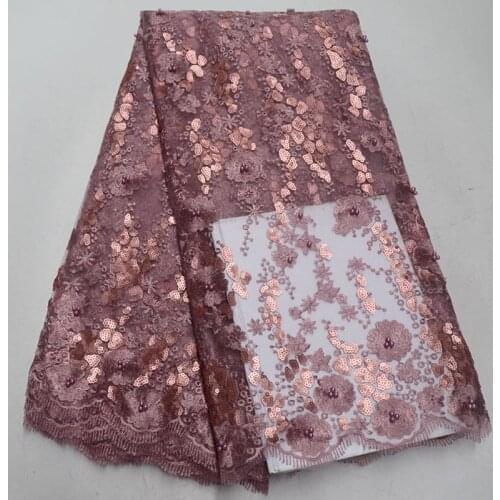 2021 Soft French Net Tulle Lace Fabric High Quality African Mesh Lace Fabric With Sequins Nigerian Laces For Sewging Party AX5-5