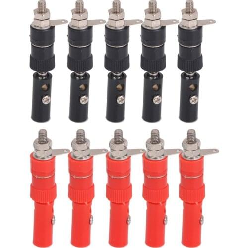 4mm Banana type plug with red insulation plug, black