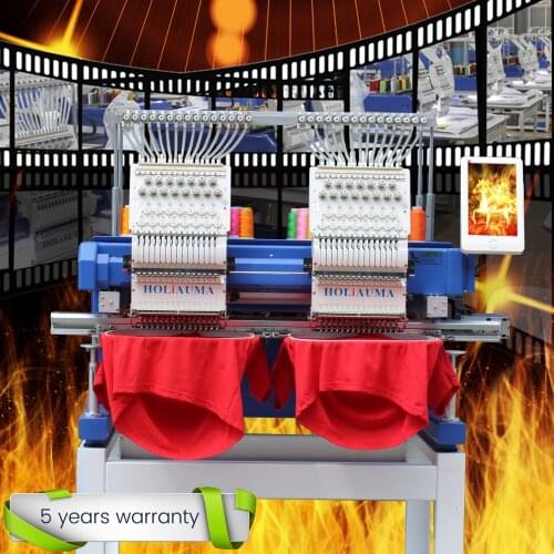 T-shirt Domestic embroidery machine with High speed computerized 2 head cap Embroidery machine in stock