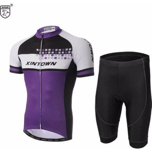 Amur Leopard Mens Short Sleeve Mesh Cycling Jersey Set Bike Gel Sports Riding Bicycle MTB Road Riding Wear for Summer