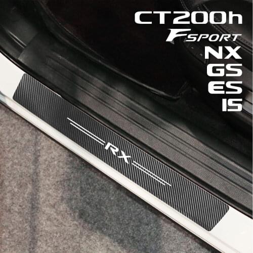 Car Door Carbon Leather Fiber Sill Plate For Lexus CT200h RX Fsport NX IS LS LX UX GX GS Auto Threshold Protector Accessories
