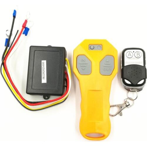 Best Promotion 12V 50ft Wireless Winch Remote Control Set yellow Kit With Key Fob For Truck ATV SUV Auto Winch(6.5)