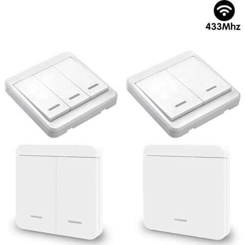 433MHz Wireless Smart Switch 1/2/3 Gang RF Push Button Switch Light Remote Control Wall Panel For Ceiling Lamp Diy On Off Ev1257