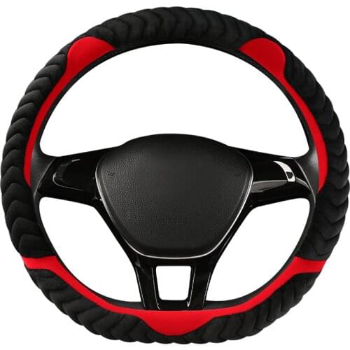 Car Steering Wheel Cover D Shape Soft Short plush Winter For Nissan Qashqai J11 X-trail T32 For Kia Sportage Optima GOLF 7 2015