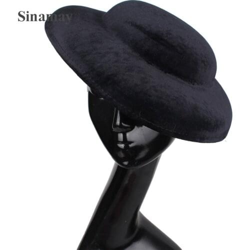 Black Top Hat 30 CM Big Size For Women Party Dinner Chapeau Bride Ladies Wedding Fascinator Hats Cocktail Banquet Millinery Cap