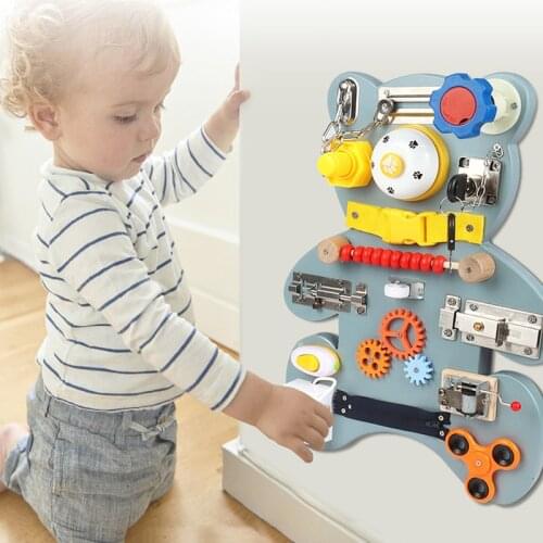 Busy Board Montessori Unlock Toy Essential Educational Sensory Board Toddler busyboard intelligence tablero sensorial montessori