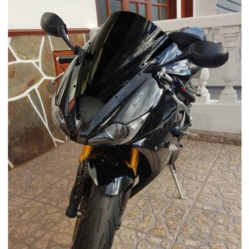 Motorcycle Double Bubble Windshield Windscreen Screen For 2006 2007 2008 Triumph Daytona 675 Black Clear