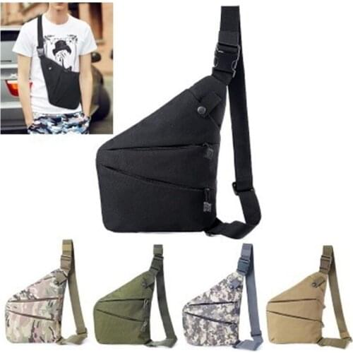 Functional Anti-theft Men Chest Bag Waterproof Chest Pack Travel Personal Pocket Tactical Male Sling Bag Chest Cross body Bag