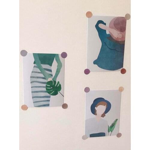 Geometric Line Abstract Art Postcard Set 3 Sheets Simple Style Color Block Decorative Card Diy Photo Props Bedroom Wall Sticker