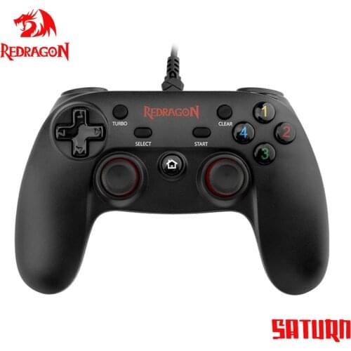 Redragon SATURN Gamepad Wired PC Game Controller Joystick Dual Vibration Saturn for Computer PC PS3 Playstation Android G807