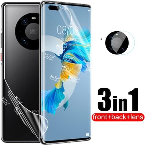 3 in 1 Front Back Hydrogel Soft Film For Huawei Mate 40 Pro Plus Mate40 Pro Mate40Pro + Screen Protector Camera Lens Glass Film