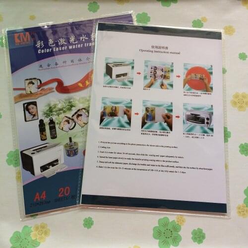 Good quanlity from CHINA A4 size (100 transparent+100 white) laser water slide decal transfer printing paper