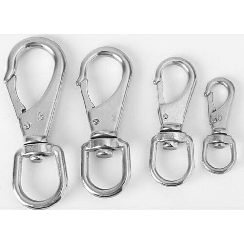 Swivel Eye Snap Hook Universal Hook Rotating Ring 304 Stainless Steel Spring Buckle Chain Climbing Carabiner M4 M5 M6 M7