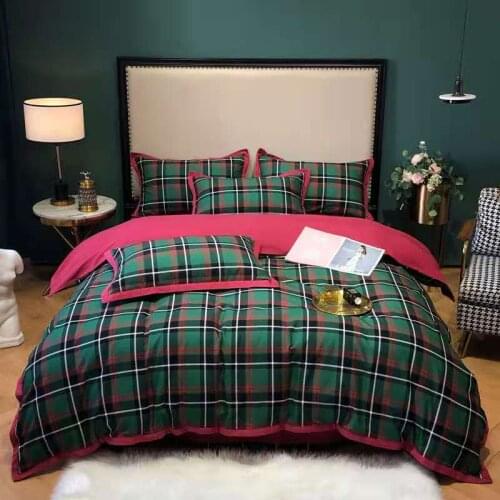 60s digital printing cotton wool 4-piece set,pure cottom American light luxury bedding