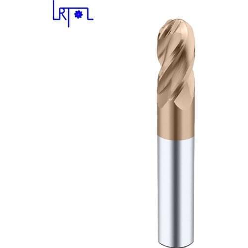 HRC55 4 flutes longer R2,3,4,5,6,7,8,9,10*75,100,120,150mm tungsten carbide ball nose end mill CNC machine milling cutter