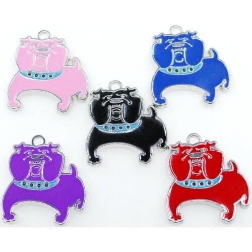 Clearance Sale Promotion 50pcs/lot mix 10 colors bully pitbull charms enamels dangle charms diy pendant jewelry hanging charms