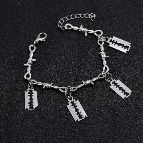 Małe Druciane Brambles Żelazna Unisex Choker Bransoletka Damska Hip Hop Gothic Punk Drut Razor Drut Małe Ciernie Bransoletka Pre
