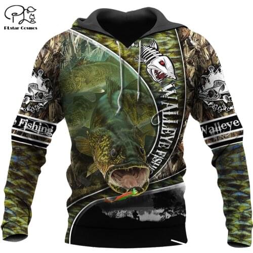 Fashion Men Animal hoodies 3D printed WALLEYE FISHING Sweatshirt Hoodie Harajuku Autumn Streetwear Casual Tracksuit dropshipping
