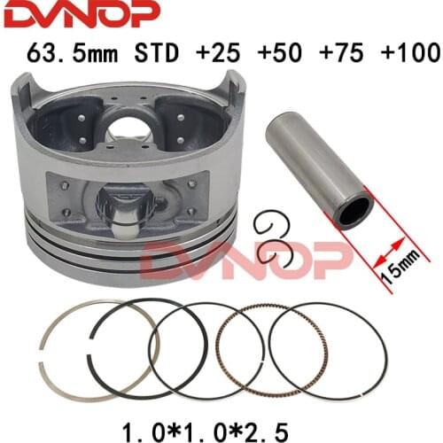 Motorcycle 63.5 mm Piston 15 mm Pin Ring For ZONGSHEN200 LONGXIN200 LIFAN200 CG196 CG200 CG 200 200cc Spare Parts