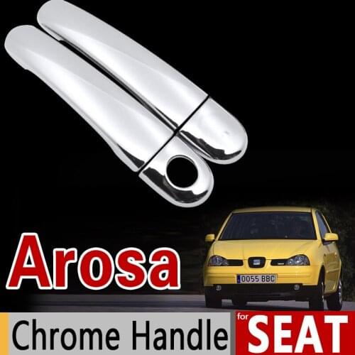 For Seat Arosa 1997-2004 Chrome Handle Cover Trim Set for 2Door 1998 1999 2000 2001 2002 Car Accessories Stickers Car Styling
