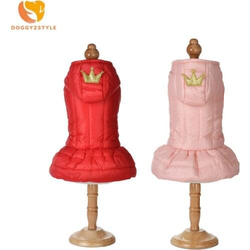 2020 New Pet Clothes Autumn and Winter Crown Down Cotton Dog Skirt Comfortable