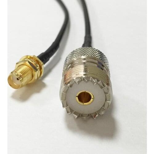 New SMA Female Jack nut Switch UHF Female SO239 pigtail cable RG174 Wholesale 20CM 8" Adapter